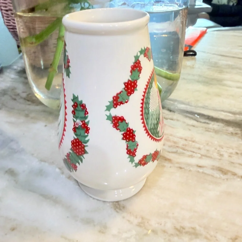 Vintage 1983 Portmeirion Spirit Of Christmas Vase By Susan Williams-Ellis